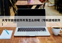 大专学游戏软件开发怎么样呢（专科游戏软件）