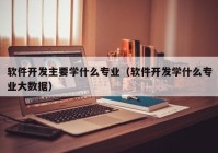 软件开发主要学什么专业（软件开发学什么专业大数据）