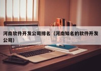 河南软件开发公司排名（河南知名的软件开发公司）