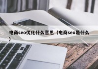 电商seo优化什么意思（电商seo是什么）