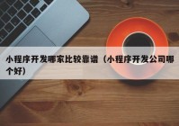 小程序开发哪家比较靠谱（小程序开发公司哪个好）