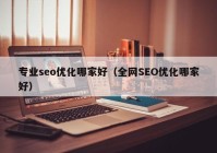 专业seo优化哪家好（全网SEO优化哪家好）