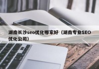 湖南长沙seo优化哪家好（湖南专业SEO优化公司）