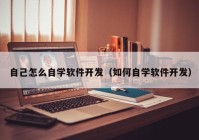 自己怎么自学软件开发（如何自学软件开发）