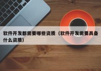 软件开发都需要哪些资质（软件开发需要具备什么资质）