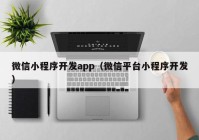 微信小程序开发app（微信平台小程序开发）