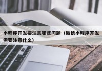 小程序开发要注意哪些问题（微信小程序开发需要注意什么）