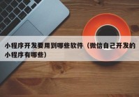 小程序开发要用到哪些软件（微信自己开发的小程序有哪些）